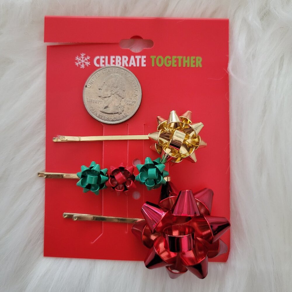 Celebrate Together Gift Bow Hair Pins - Picture 3 of 3